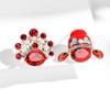 Pendientes Fuxi de estilo chino para mujer, con aguja de plata S925, nuevos pendientes festivos de flores rojas para bodas, pendientes dulces.