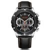 Reloj de Hombre MEGIR Moderno Multifuncional Cronógrafo Calendario Cuero Genuino Deportivo Cuarzo Reloj de Hombre 2070