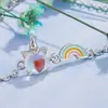 Pulsera Arcoíris Aurora Colorida Estilo Japonés y Coreano Unicornio Pulsera de Piedra Lunar Fresca Estilo Mori Estilo Simple ins