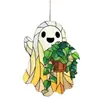 Decoración colgante de acrílico de fantasma de Halloween bestseller transfronterizo, decoración de ventana de fantasma de dibujos animados, manualidades decorativas para colgar en la pared del hogar