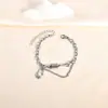 Pulsera de Cadena Cubana de Acero Inoxidable Estilo Nuevo Europeo y Americano Transfronterizo, Corazón Prensado al Aceite, Corte a Mano, Prevalecerá el Producto Real
