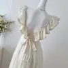 Comercio exterior transfronterizo Sudeste Asiático TK vestido elegante de tirantes con bajo amplio y cinturón para mujer de vacaciones vestido largo