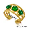 Anillo de ojo de tigre de lava irregular transfronterizo chapado en oro de 18k anillo apilable anillos vintage para el dedo índice