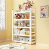 Estante de Livros Estilo Cerca Prateleira de Parede e Chão Integrada Rack Doméstico para Sala de Estar Estudante Crianças Armazenamento de Brinquedos Estante de Aço