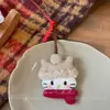 Novo Estilo Coreano Urso de Desenho Animado Vermelho Colar Tecido Feito à Mão Acessórios para Roupas Infantis Versátil Corrente de Joia Fofa