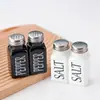 Amazon Juego de Botellas de Condimentos Negras y Blancas de 80ml Mini Tarros de Condimentos para Cocina Tarro Cuadrado de Vidrio para Condimentos en Polvo para Barbacoa