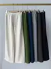 Pantalones deportivos casuales de pierna ancha con cordón de color contrastante ~ Caída natural, costura doble, cintura alta, corte tridimensional