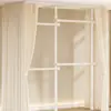 Perchero de Piso a Techo para Dormitorio, Vestidor, Balcón, Estante de Almacenamiento Telescópico sin Taladro con Cortina a Prueba de Polvo
