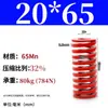 Mola helicoidal de compressão forte de fio plano retangular, tipo TM, aço 65Mn, alta temperatura, vermelha, padrão japonês, carga 6