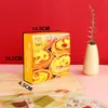 Caixa de Embalagem para Pastel de Nata, Não Requer Dobra, Descartável, Caixa de Papel para 4 Pastéis de Nata Portugueses, Caixa de Papel para Takeaway de Alimentos para Assar