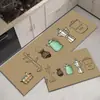 Alfombrilla de Cocina Retro Estilo Americano, Absorbente de Agua y Aceite, Antideslizante, Resistente a la Suciedad, Alfombrilla para Pies de Diatomeas para el Hogar, Alfombrilla Larga