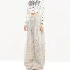 Pantalones de pierna ancha con estampado integral de estrellas y lunares estilo americano para mujer, holgados, adelgazantes, versátiles, sensación perezosa y relajada, Pantalones casuales tipo cimitarra de baile