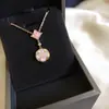 Colar de Trevo de Quatro Folhas Branco de Alta Qualidade com Duas Camadas de Madrepérola, Pulseira de Quatro Flores, Corrente de Cinco Flores em Ouro 18K Banhado com Madrepérola Natural e Amazonita