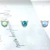 Pendientes de Aleación de Titanio ASTM F-136 Cabeza de Gato Pequeño Diablo Ópalo G23 Titanio Ópalo Piercing Labial Piercing Lengua Joyería para Orejas