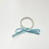 Nuevo collar de cinta transfronterizo europeo y americano, pulsera vintage de terciopelo francés con perlas, collar de cadena para clavícula con lazo