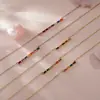 Regalo de Acción de Gracias Transfronterizo Europeo y Americano Colgante Rectangular de Alto Nivel Chapado en Cobre Oro de 18 Quilates Collar con Piedra de Nacimiento de Diciembre para Mujer