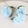 3 cabezas de hortensia de verano sin fin flores artificiales, esquema de color Nordic Morandi, decoración suave exquisita, arreglo floral ambiental, flores artificiales decorativas