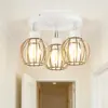 Lámpara de Techo Semi-empotrada de Tres Cabezales de Arte en Madera Nórdica, Luz Simple Moderna para Pasillo y Vestíbulo, Iluminación de Estilo Industrial de Madera para Dormitorio y Comedor