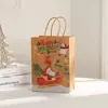 Sacos de Papel Kraft da Série de Natal Mais Vendida Transfronteiriça, Sacolas de Presente tipo Bolsa para Crianças, Sacolas de Bolsa para Festas em Shopping Centers