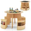Estantería de juguete de madera maciza transfronteriza Estantería de almacenamiento de juguetes para jardín de infancia Montessori Estantería de libros para niños multicapa Organizador de juguetes