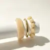 El más vendido en Europa y América, pulsera de resina degradada, pulsera de cuentas metálicas en capas, juego de tres piezas con accesorios de diseño único