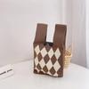 Ins Internet celebridade bolsa feminina malha lã balde saco japonês e coreano estilo all-match bolsa casual bolsa tote lancheira saco