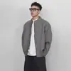 Direto da Fábrica 2026 Novo Outono/Inverno Cardigã de Tricô Espesso Patchwork Falso Duas Peças Masculino Jovem Malandro Cool Versátil Suéter