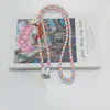 Ins correa tejida para teléfono con dopamina, correa de cuerda colorida, llavero, bolsa para cámara ccd con bandolera, venta al por mayor, personalizado