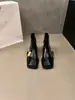 Botines Negros de Punta Cuadrada Estrechos Estilo Francés para Mujer Zapatos 2025 Nuevos Botines de Primavera y Otoño Botas Elegantes de Gama Alta