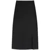 Nueva Falda Negra Ajustada a la Cadera para Mujer Primavera-Verano 2025, Cintura Alta, Largo Medio, Aspecto Adelgazante, Elegante, Falda de Tubo con Abertura