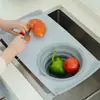 Cesta de Armazenamento com Drenagem Doméstica Multifuncional Dobrável Tábua de Corte para Pia Tábua de Corte para Frutas e Vegetais Tábua de Corte Pequena para Cozinha