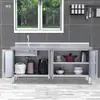 Gabinete de Cocina de Acero Inoxidable 304 Estilo Gabinete Fregadero Lavado de Manos Lavado de Verduras Fregadero de Gabinete Integrado Plataforma de Fregadero de un Solo Tazón
