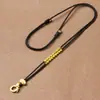 Cordón para Colgante de Jade y Oro Tejido a Mano, Cuerda para Colgar Hebilla de Seguridad de Colgante de Jade, Cordón para Colgar del Cuello para Hombres y Mujeres, Cordón Negro para Collar