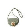 Bolsa de Palha Tecida de Algodão Nova Cor de Verão Flor Alça de Ombro Transversal Mini Bolsa Concha Moda Casual de Praia Bolsa Feminina