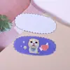 Gato de Dibujos Animados Divertido Encaje Ovalado Impresión Acrílica DIY Accesorios para el Cabello Pin Lateral Imán para Nevera Collar Funda para Teléfono Móvil