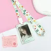Portatarjetas de plástico transparente estilo Ins, para estudiantes, tarjetas escolares, portatarjetas con foto, llavero con relieve de Aidou Goo.