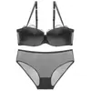 Conjunto de Lencería de Encaje Francés Sujetador Push-up Delgado Transpirable Sin Relleno Estilo Puro Deseo Sujetador de Lencería para Mujer