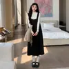 Otoño/Invierno 2026 Estilo Casual Perezoso Coreano Chaleco de Lana Engrosado Vestido de Maternidad + Suéter Superior Conjunto de Maternidad