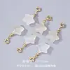 Gelatina Natural de Lichi Ágata Blanca Bolsa de la Suerte Colgante de Pata de Gato Pulsera de Ágata Blanca Hecha a Mano DIY Accesorios de Joyería de Gota Pequeña