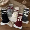 Polainas para niños, cubrezapatos para niñas, calcetines retro con lazo y volantes para otoño e invierno, calcetines cálidos de punto estilo Lolita