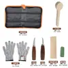 Cuchillo de Talla en Madera Profesional Hecho a Mano de Acero Inoxidable Transfronterizo, Cuchillo para Cortar Madera, Cuchillo Multiusos, Cuchillo para Carpintería Hecho a Mano DIY, Juego de 8 Piezas