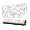 Alfombrilla de ratón abstracta de moda, alfombrilla de escritorio extragrande para juegos, líneas de contorno en blanco y negro, alfombrilla para teclado de computadora, personalizada con borde antideslizante