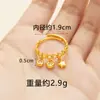 Anillo Mariposa Flor Estilo Étnico de Moda, Elegante Oro de Arena Vietnamita Incrustado con Corona de Circonita Anillo Hueco para Dedo Índice Suministro de Joyería