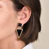 Joyería Europea y Americana Pendientes Triángulo de Acero Inoxidable Transfronterizos Oro Geometría Metálica Simple Pendientes de Aro para Mujer-634