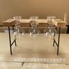 Banqueta pequena de madeira vaso de vidro atacado utensílios para plantas hidropônicas vaso de flores criativo pequeno fresco madeira e vidro