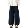 Calça Reta de Algodão Puro com Caimento Solto 2026, Calça Esportiva Masculina de Outono, Calça Casual Estilo Americano