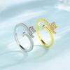 Anillo de Gatito Incrustado con Zirconias, Abertura Ajustable, Suave y Lindo, Anillo de Cola de Gato Creativo Personalizado