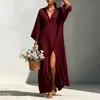 Vestido feminino transfronteiriço 2026 verão novo, estilo de férias solto moda casual vestido de manga morcego