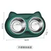 Comedero para mascotas, comedero lento anti-asfixia para perros, cuenco de agua y comida para gatos, doble cuenco, diseño anti-hormigas, antideslizante y antivuelco