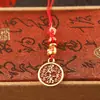 Chaveiro da Fortuna Óleo Vermelho Latão Puro Pingente Trançado Feito à Mão Fique Rico da Noite para o Dia Corrente de Telefone Personalizada Criativa Ornamento